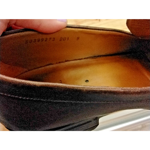 Hugo Boss Dress Shoes Men\'s 9 Brown Leather Slip On Penny Loafer #W4754 main image 11